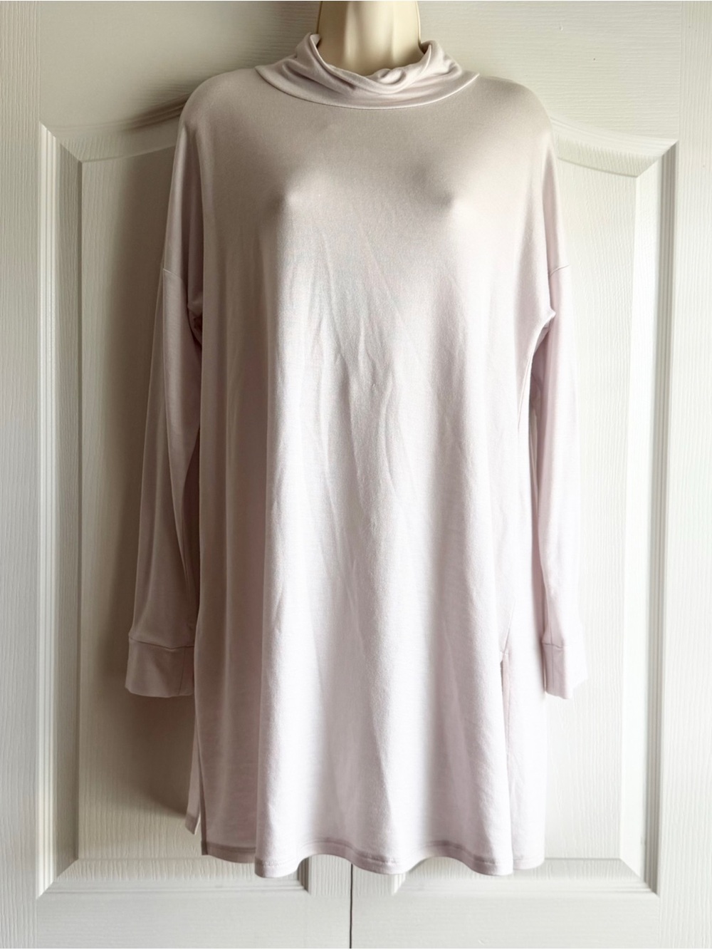 Eileen Fisher Funnel Neck Soft Tencel Tunic Top - Picture 2 of 8